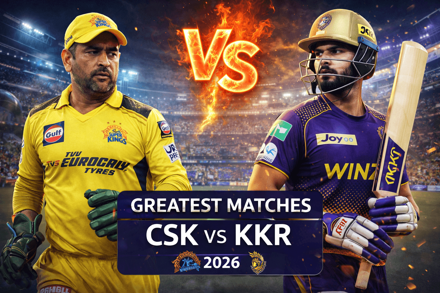 Top 10 Greatest Matches Between CSK and KKR in IPL History