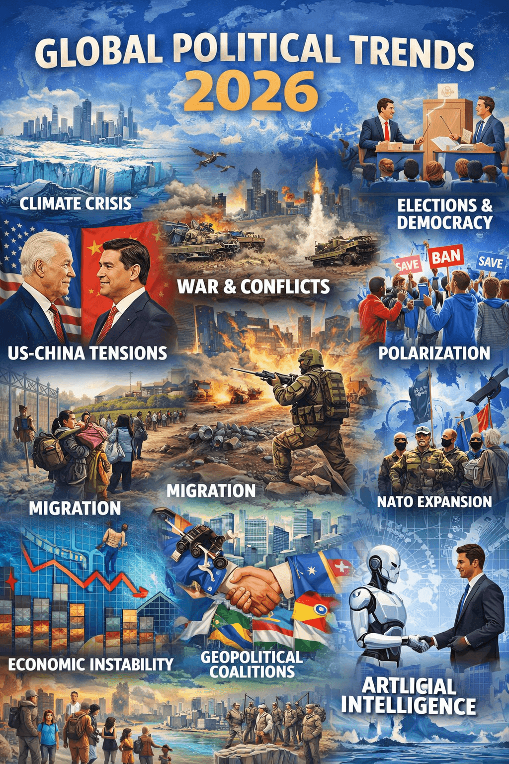 Global Political Trends 2026: Democracy Under Pressure, Multipolarity Accelerates & The Rise of Techno-Authoritarianism