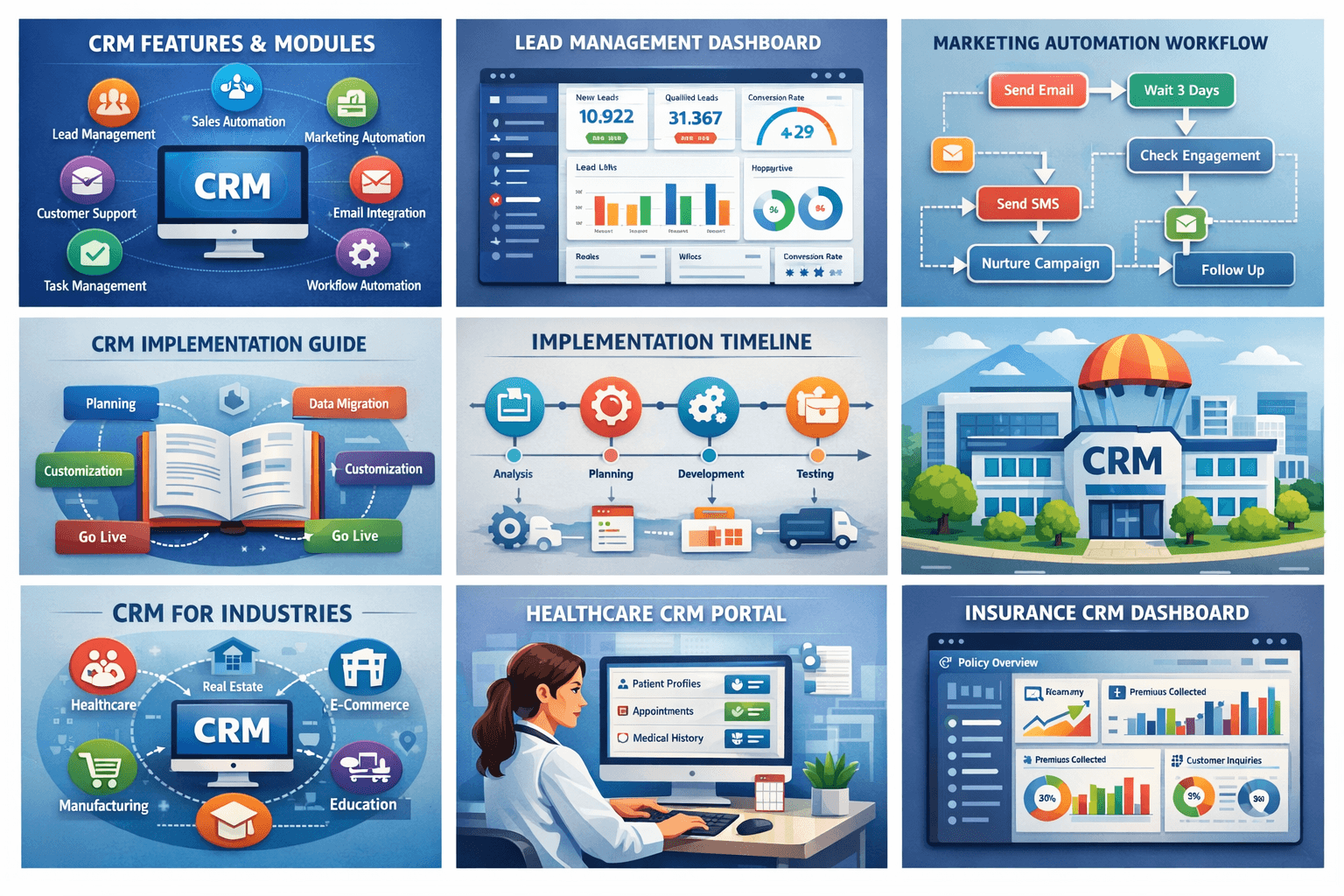 Insurance CRM dashboard: policy summary, renewal calendar, and commission snapshot.